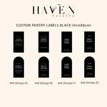 Load image into Gallery viewer, Custom Pantry Labels BLACK (4x8)