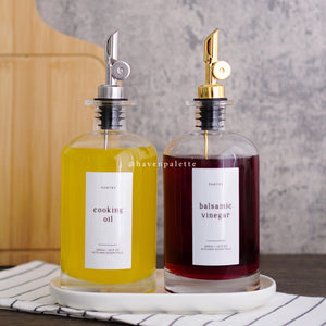 Posh oil bottle dispenser 500ml glass jar