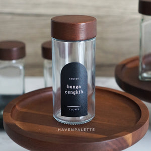 Mini bamboo Spice Jar with shaker lid