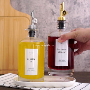 Posh oil bottle dispenser 500ml glass jar