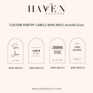 Custom Pantry Labels ARCH/OVAL (4x6.5)