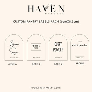 Custom Pantry Labels ARCH (6x8.5)