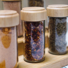 Load image into Gallery viewer, Bamboo spice jar seasoning storage with shaker lid
