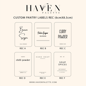 Custom Pantry Labels REC (6x8.5)