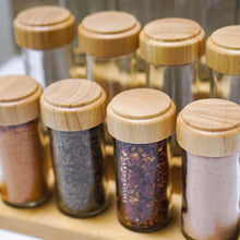 Load image into Gallery viewer, Bamboo spice jar seasoning storage with shaker lid
