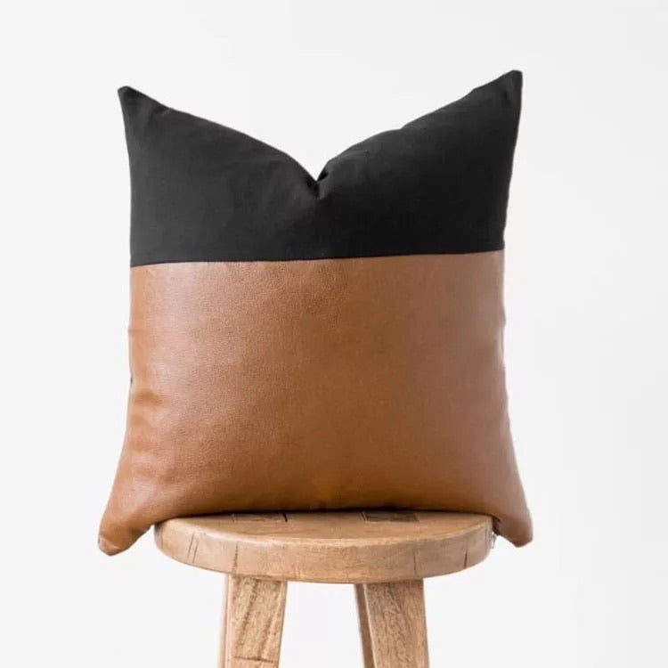 Alta high quality half leather cushion cover