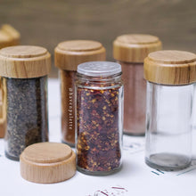 Load image into Gallery viewer, Bamboo spice jar seasoning storage with shaker lid
