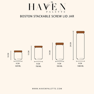 Boston stackable screw lid jar food storage