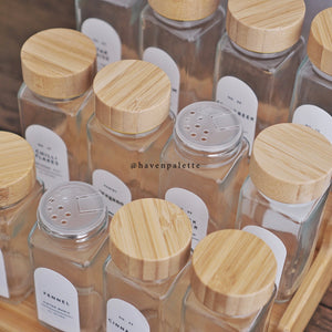 Mini bamboo Spice Jar with shaker lid